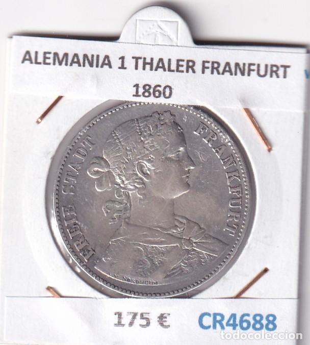 Monedas antiguas de Europa: CR4688 MONEDA ALEMANIA 1 THALER FRANFURT 1860 PLATA