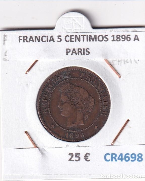 Monedas antiguas de Europa: CR4698 MONEDA FRANCIA 5 CENTIMOS 1896 A PARIS BRONCE