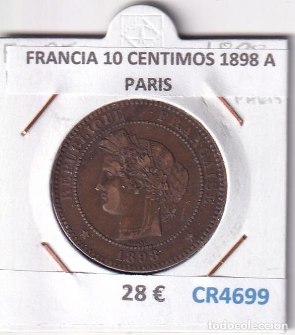 Monedas antiguas de Europa: CR4699 MONEDA FRANCIA 10 CENTIMOS 1898 A PARIS BRONCE