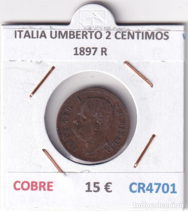 Monedas antiguas de Europa: CR4701 MONEDA ITALIA UMBERTO 2 CENTIMOS 1897 R COBRE