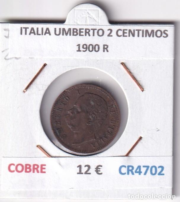 Monedas antiguas de Europa: CR4702 MONEDA ITALIA UMBERTO 2 CENTIMOS 1900 R COBRE