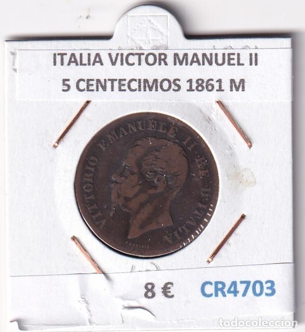 Monedas antiguas de Europa: CR4703 MONEDA ITALIA VICTOR MANUEL II 5 CENTECIMOS 1861 M BRONCE