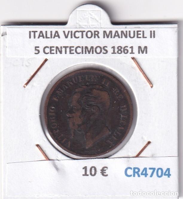 Monedas antiguas de Europa: CR4704 MONEDA ITALIA VICTOR MANUEL II 5 CENTECIMOS 1861 M BRONCE