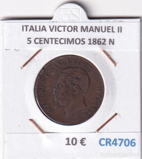 Monedas antiguas de Europa: CR4706 MONEDA ITALIA VICTOR MANUEL II 5 CENTECIMOS 1862 N BRONCE