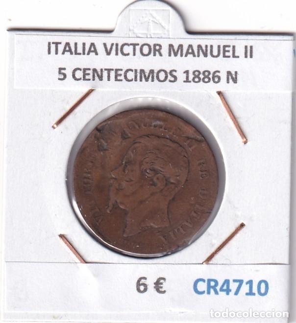 Monedas antiguas de Europa: CR4710 MONEDA ITALIA VICTOR MANUEL II 5 CENTECIMOS 1886 N BRONCE