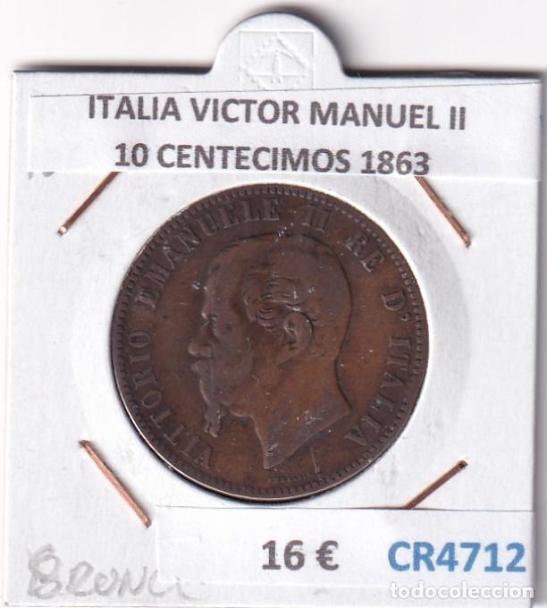 Monedas antiguas de Europa: CR4712 MONEDA ITALIA VICTOR MANUEL II 10 CENTECIMOS 1863 BRONCE