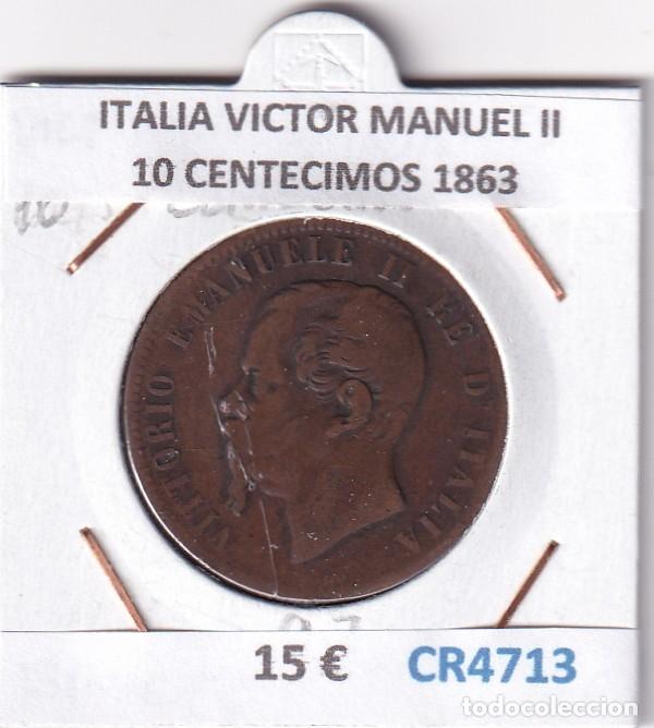 Monedas antiguas de Europa: CR4713 MONEDA ITALIA VICTOR MANUEL II 10 CENTECIMOS 1863 BRONCE
