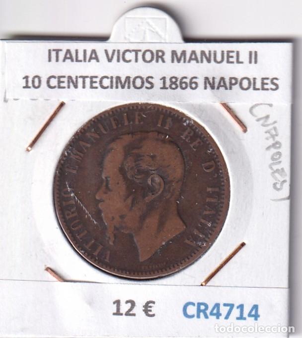 Monedas antiguas de Europa: CR4714 MONEDA ITALIA VICTOR MANUEL II 10 CENTECIMOS 1866 NAPOLES BRONCE