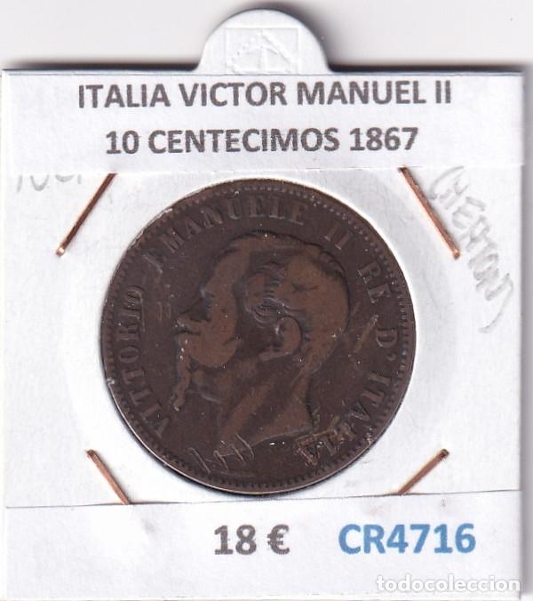 Monedas antiguas de Europa: CR4716 MONEDA ITALIA VICTOR MANUEL II 10 CENTECIMOS 1867 BRONCE