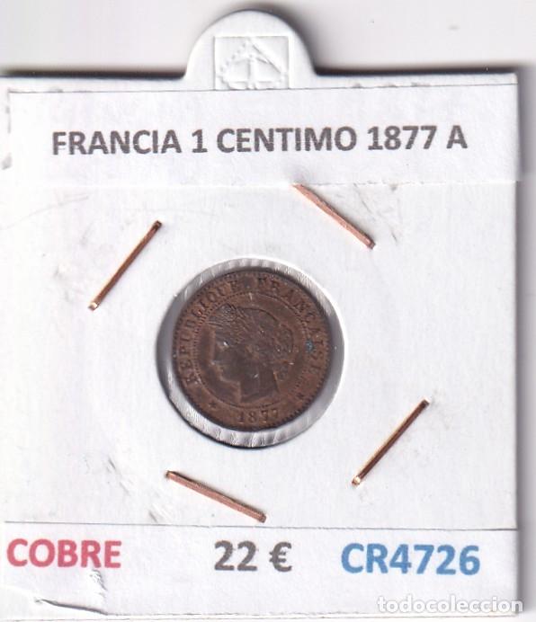 Monedas antiguas de Europa: CR4726 MONEDA FRANCIA 1 CENTIMO 1877 A COBRE