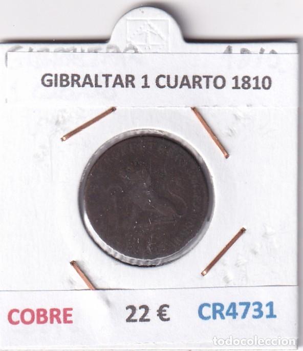 Monedas antiguas de Europa: CR4731 MONEDA GIBRALTAR 1 CUARTO 1810 COBRE