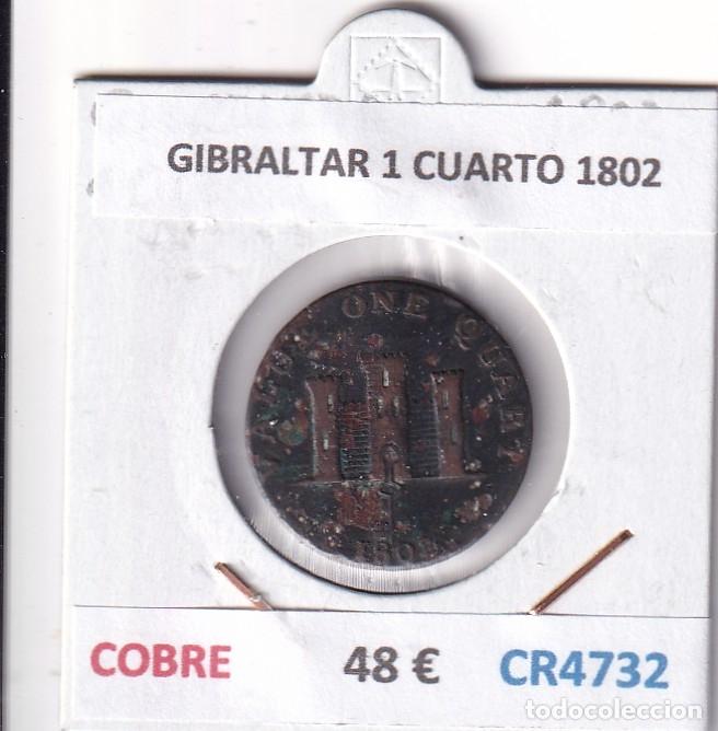 Monedas antiguas de Europa: CR4732 MONEDA GIBRALTAR 1 CUARTO 1802 COBRE