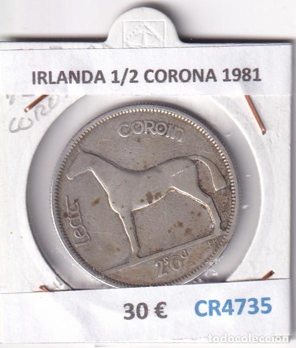 Monedas antiguas de Europa: CR4735 MONEDA IRLANDA 1/2 CORONA 1981 PLATA