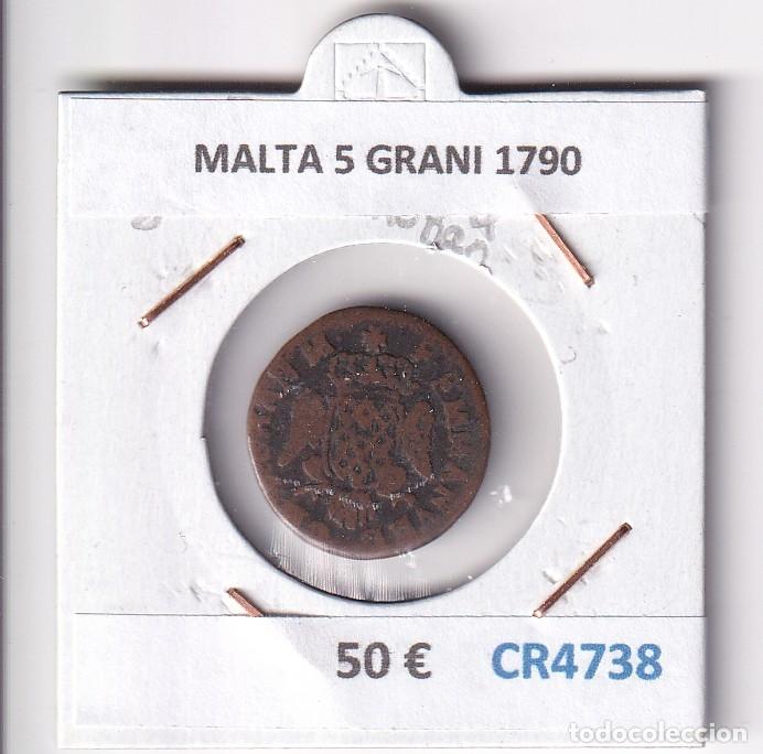 Monedas antiguas de Europa: CR4738 MONEDA MALTA 5 GRANI 1790
