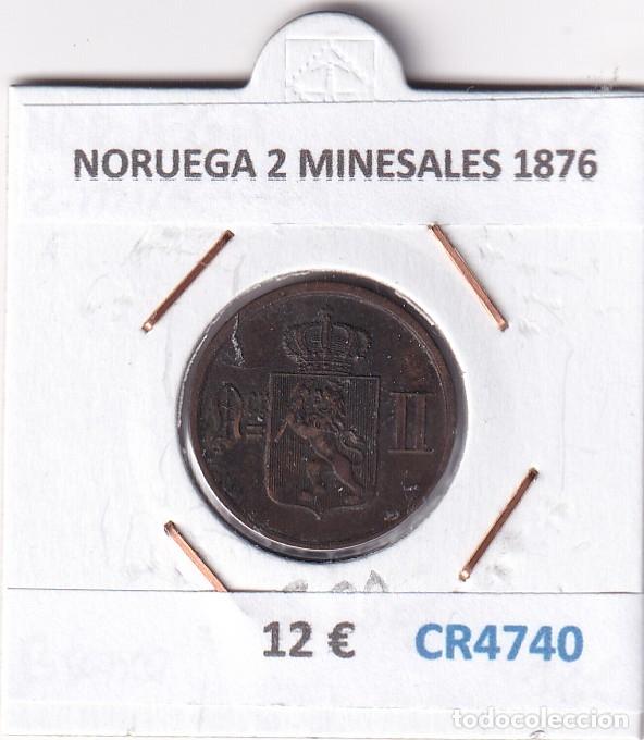 Monedas antiguas de Europa: CR4740 MONEDA NORUEGA 2 MINESALES 1876 BRONCE