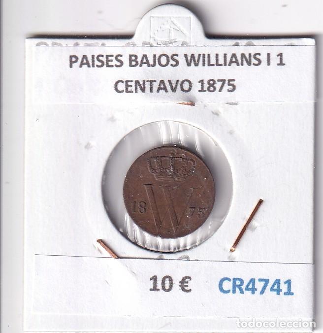 Monedas antiguas de Europa: CR4741 MONEDA PAISES BAJOS WILLIANS I 1 CENTAVO 1875