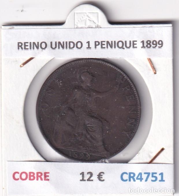 Monedas antiguas de Europa: CR4751 MONEDA REINO UNIDO 1 PENIQUE 1899 COBRE
