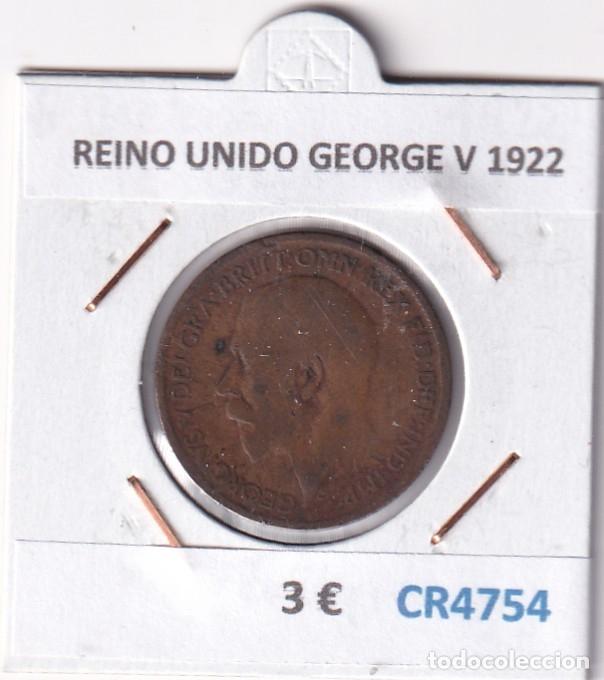 Monedas antiguas de Europa: CR4754 MONEDA REINO UNIDO GEORGE V 1922