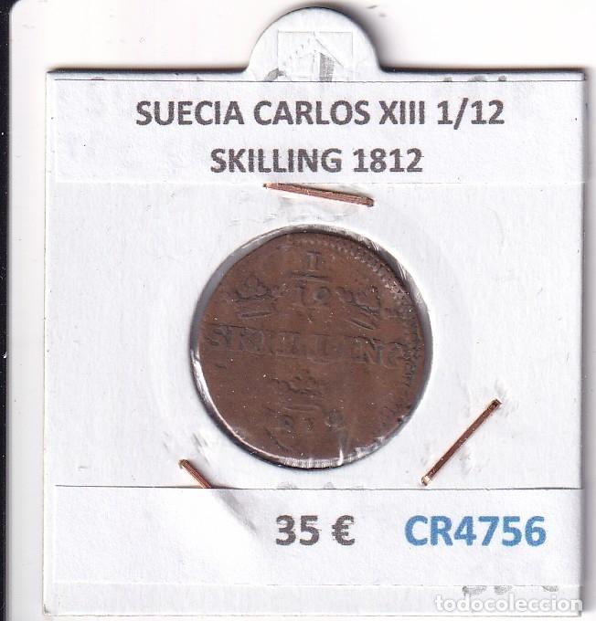 Monedas antiguas de Europa: CR4756 MONEDA SUECIA CARLOS XIII 1/12 SKILLING 1812