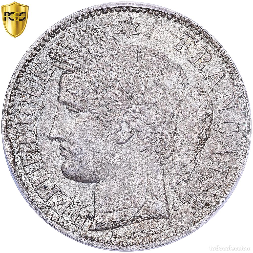 Monedas antiguas de Europa: [#1546288] Francia, 2 Francs, C&eacute;r&egrave;s, 1870, Bordeaux, ancre, Plata, PCGS, MS63