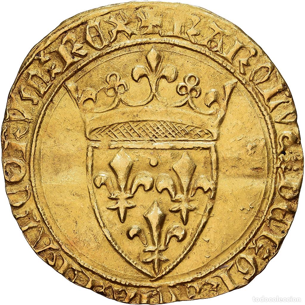 Monedas antiguas de Europa: [#1203162] Francia, Charles VI, Ecu d'or, 1389, St Andr&eacute; Villeneuve les Avignon, Oro, MBC