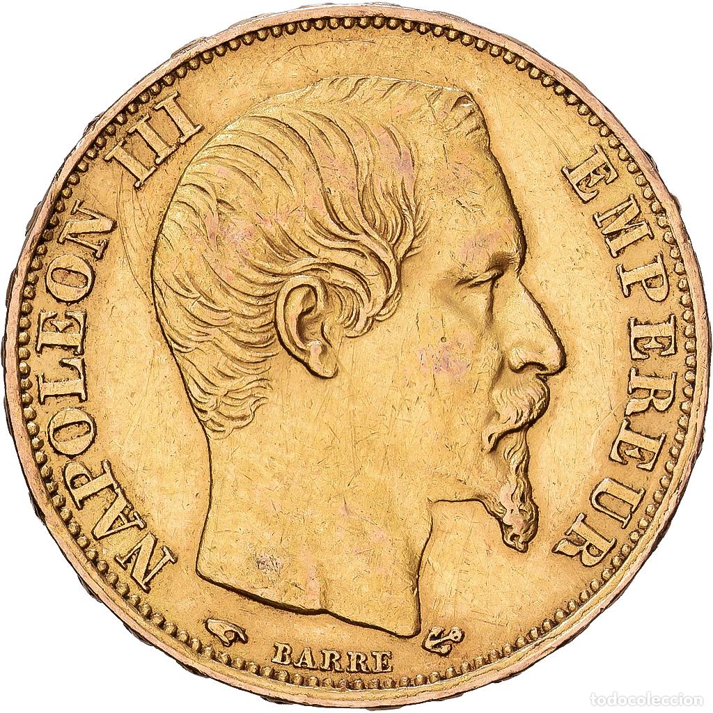 Monedas antiguas de Europa: [#1540093] Francia, Napoleon III, 20 Francs, Napol&eacute;on III, 1858, Paris, Oro, MBC, KM:781.1