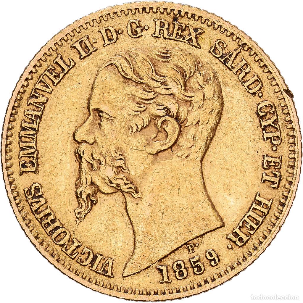 Monedas antiguas de Europa: [#1540096] Estados italianos, SARDINIA, Vittorio Emanuele II, 20 Lire, 1859, Genoa, Oro