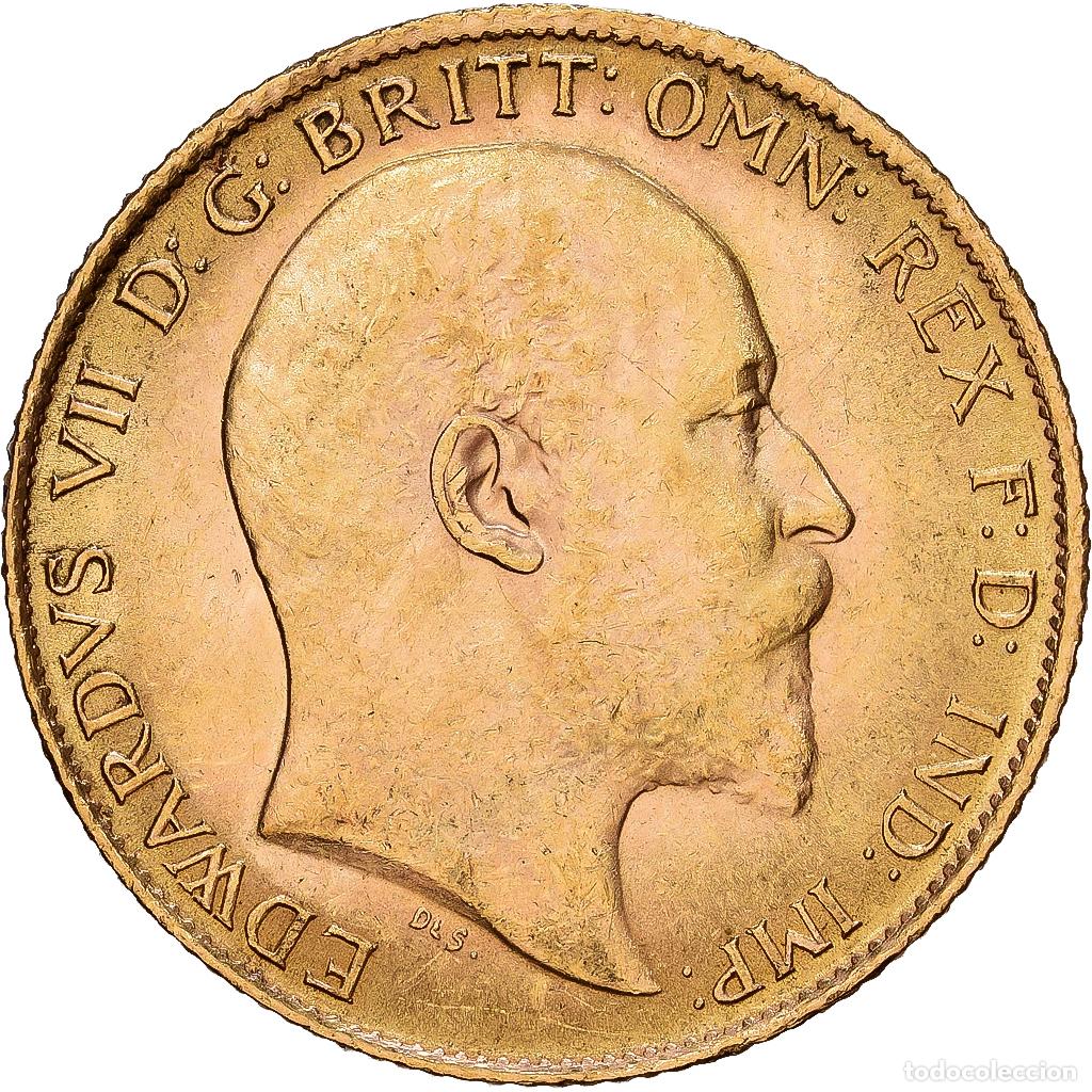 Monedas antiguas de Europa: [#1121733] Gran Breta&ntilde;a, Edward VII, 1/2 Sovereign, 1909, London, Oro, SC, KM:804