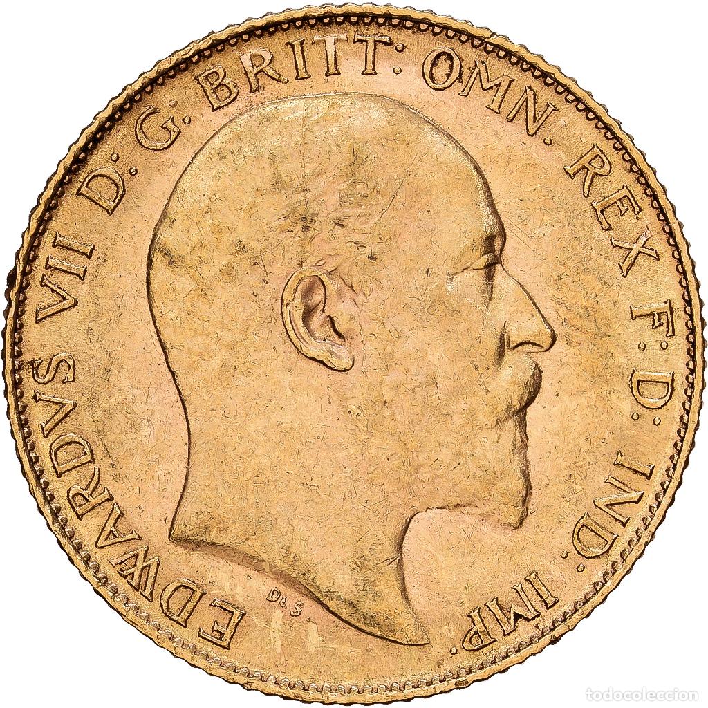 Monedas antiguas de Europa: [#1121731] Gran Breta&ntilde;a, Edward VII, 1/2 Sovereign, 1908, London, Oro, EBC+, KM:804