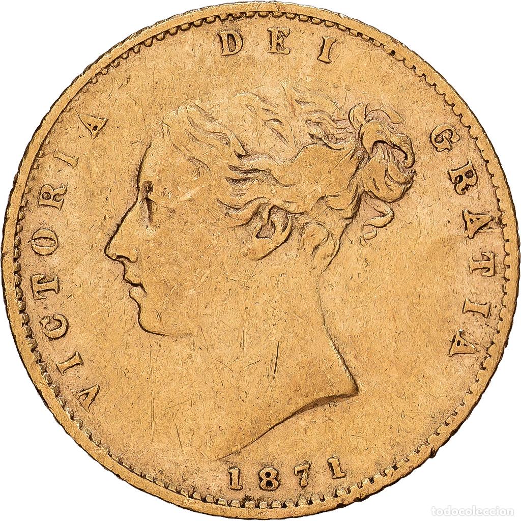 Monedas antiguas de Europa: [#1121710] Gran Breta&ntilde;a, Victoria, 1/2 Sovereign, 1871, London, Oro, MBC, KM:735.2