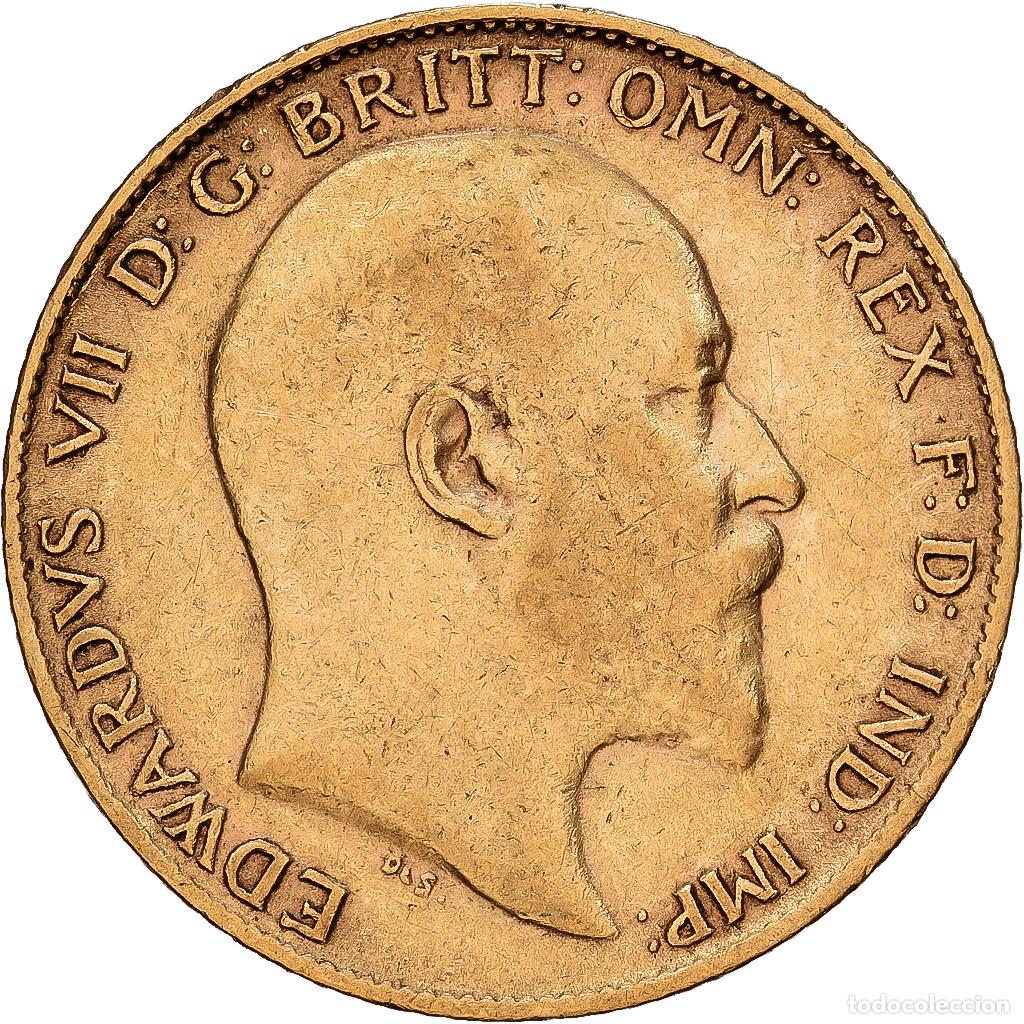 Monedas antiguas de Europa: [#1121720] Gran Breta&ntilde;a, Edward VII, 1/2 Sovereign, 1902, London, Oro, MBC+, KM:804