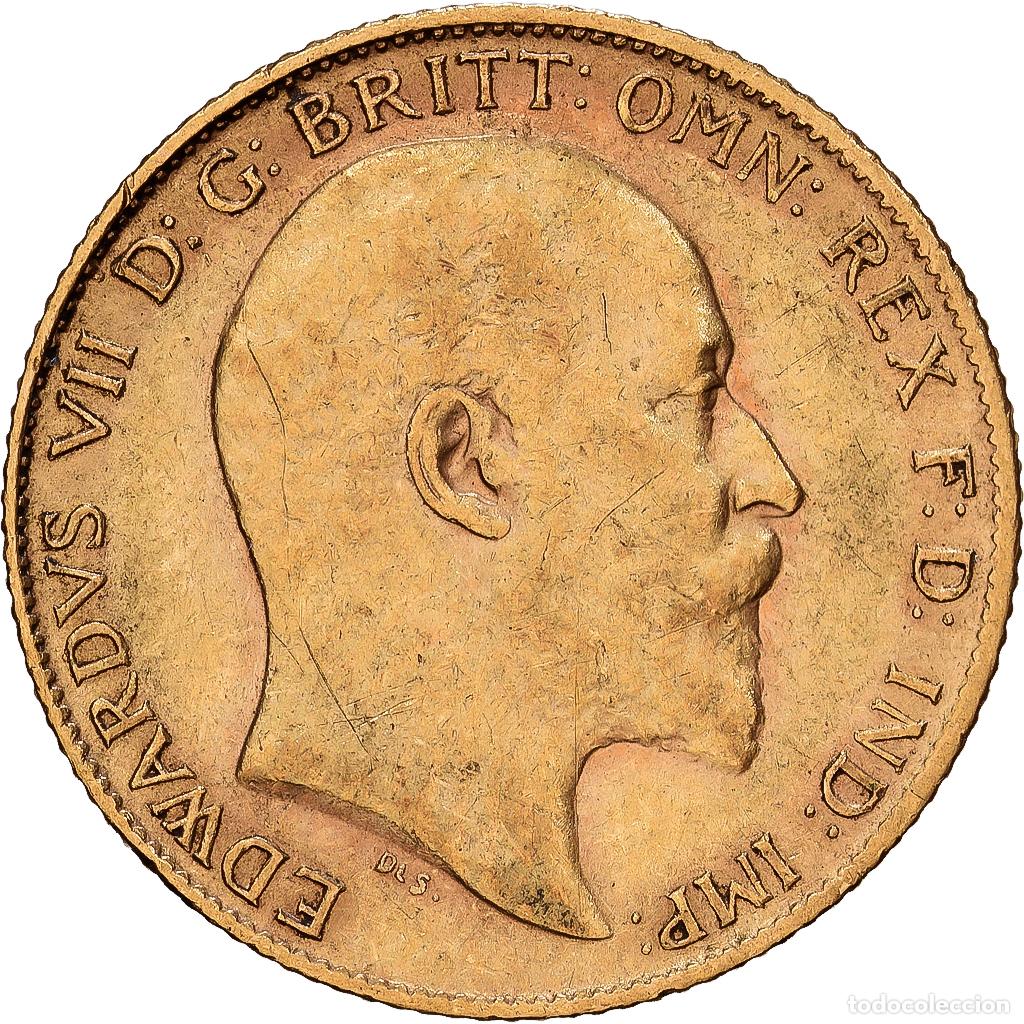Monedas antiguas de Europa: [#1121727] Gran Breta&ntilde;a, Edward VII, 1/2 Sovereign, 1906, London, Oro, MBC+, KM:804