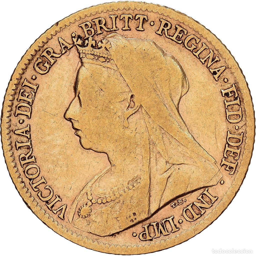 Monedas antiguas de Europa: [#1121718] Gran Breta&ntilde;a, Victoria, 1/2 Sovereign, 1900, London, Oro, BC+, KM:784
