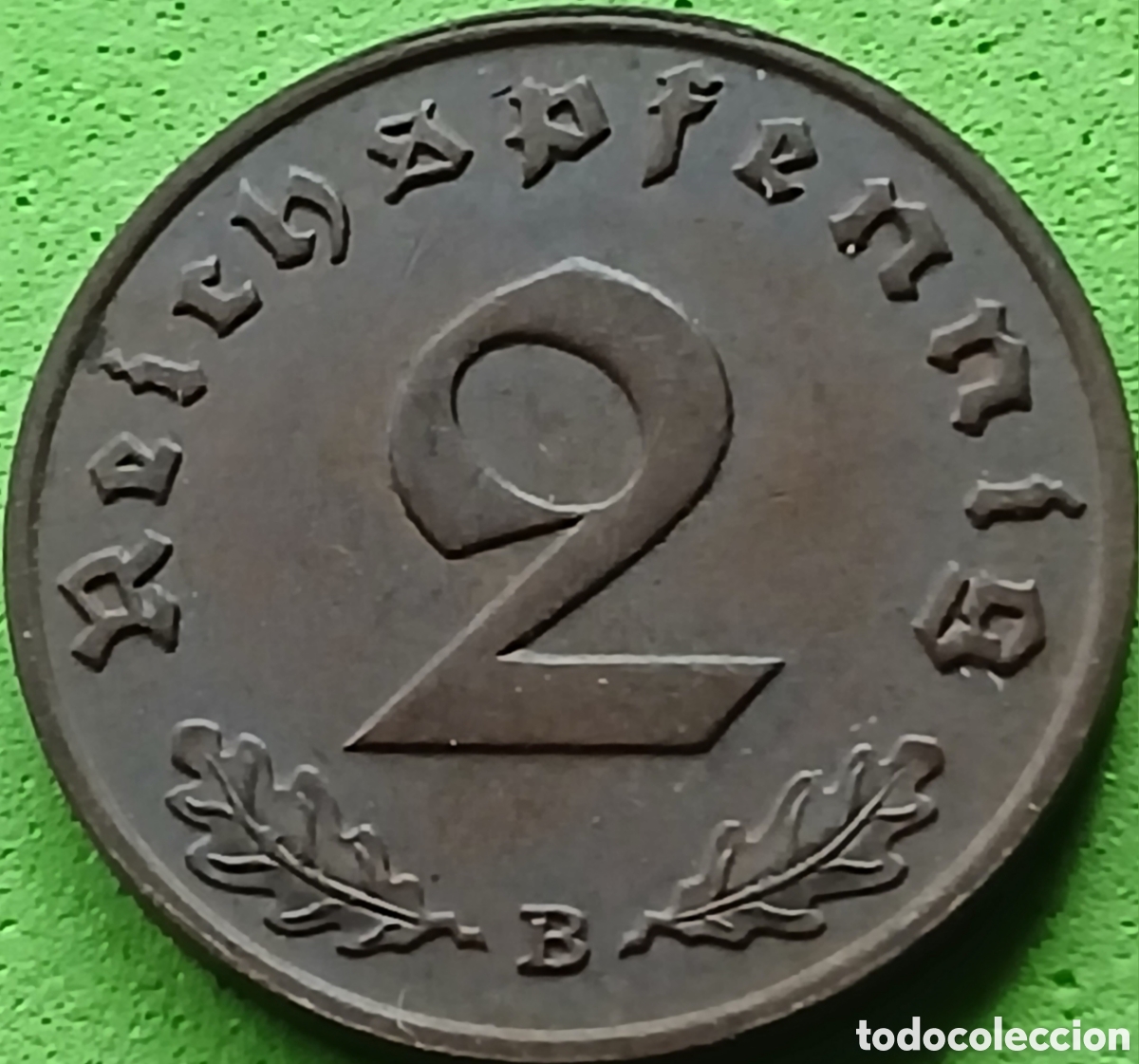 Monedas antiguas de Europa: Alemania Tercer Reich 2 reichspfennig 1938 km#90 marca de ceca &rdquo;B&rdquo; - Viena, poco com&uacute;n!!