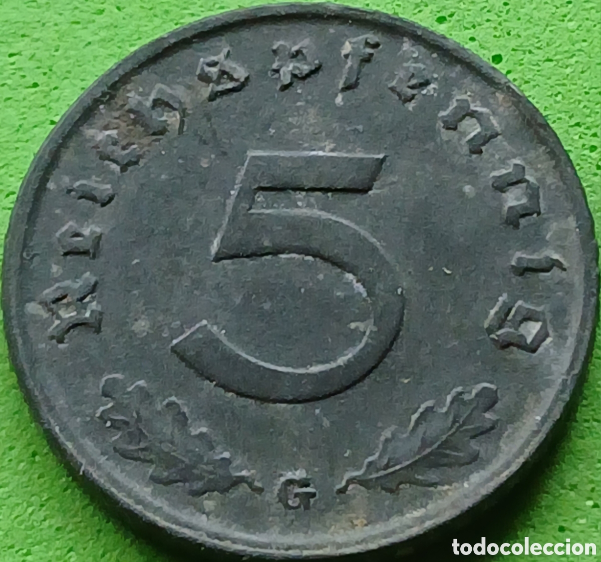 Monedas antiguas de Europa: Alemania Tercer Reich 5 reichspfennig 1943 G - Karlsruhe km#100 poco com&uacute;n!