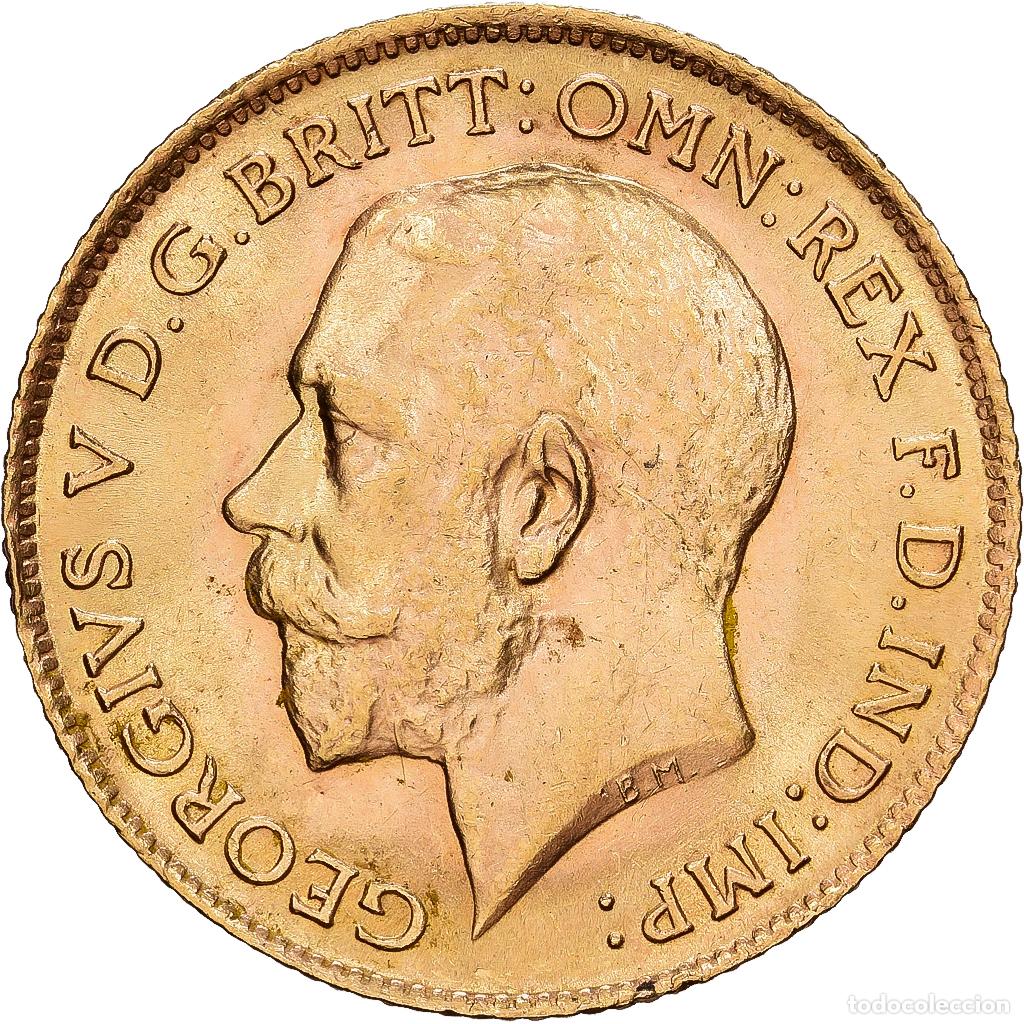 Monedas antiguas de Europa: [#1118052] GREAT BRITAIN, 1/2 Sovereign, 1914, KM #819, AU(55-58), Gold, 4.01