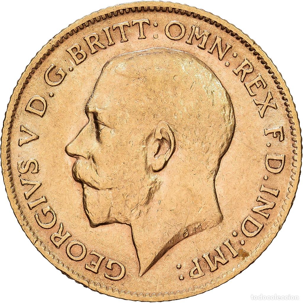 Monedas antiguas de Europa: [#1117922] GREAT BRITAIN, 1/2 Sovereign, 1911, KM #819, AU(55-58), Gold, 3.98