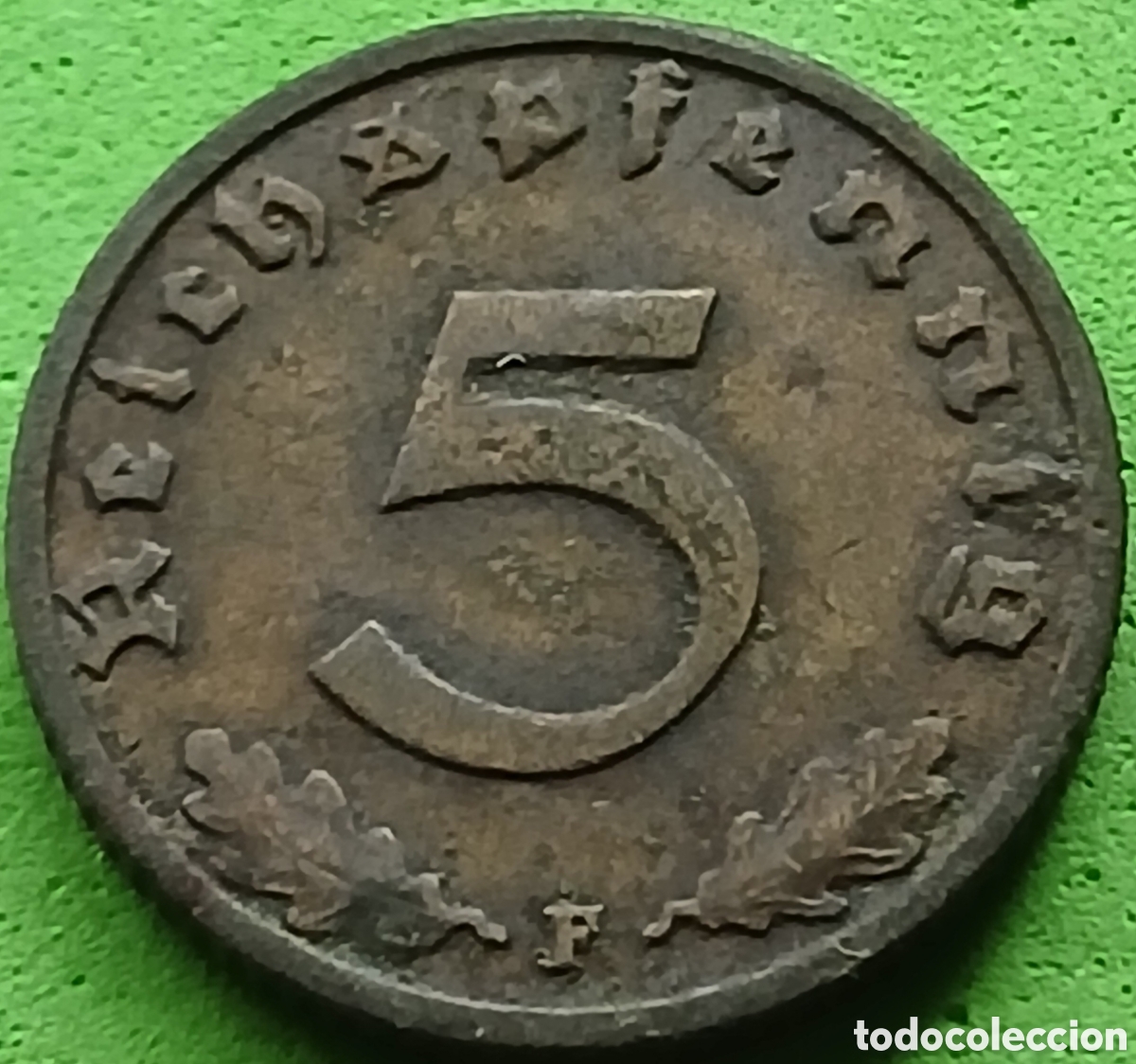 Monedas antiguas de Europa: Alemania Tercer Reich 5 reichspfennig 1937 F - Stuttgart km#91 poco com&uacute;n!!!