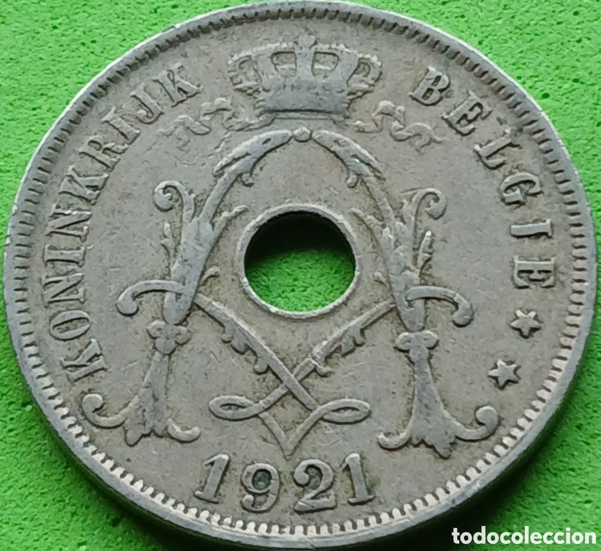 Monedas antiguas de Europa: B&eacute;lgica 25 c&eacute;ntimos 1921 km#69 Belgie