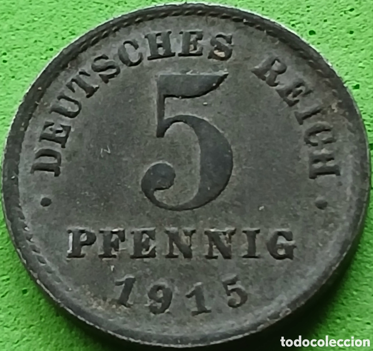 Monedas antiguas de Europa: Alemania Imperio 5 pfennig 1915 E - Muldenh&uuml;tten km#19 magn&eacute;tica/ ESCASA!!