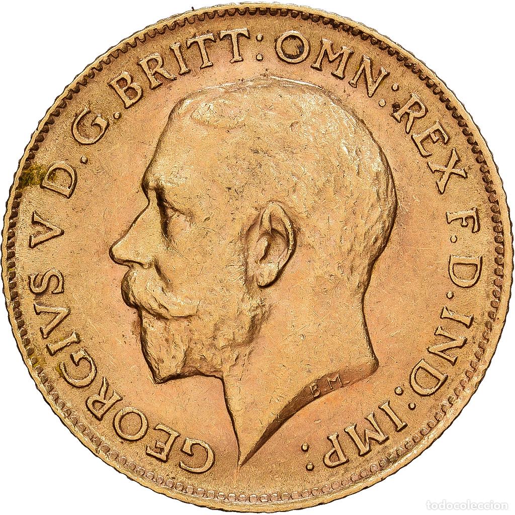 Monedas antiguas de Europa: [#1118042] Gran Breta&ntilde;a, George V, 1/2 Sovereign, 1914, Oro, MBC, KM:819