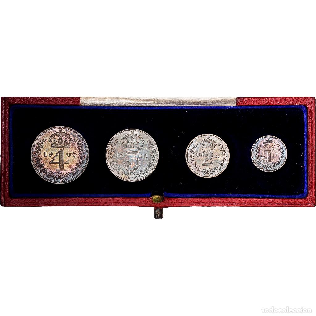 Monedas antiguas de Europa: [#1203163] Gran Breta&ntilde;a, Edward VII, Maundy set, 1905, British Royal Mint, Plata, SC