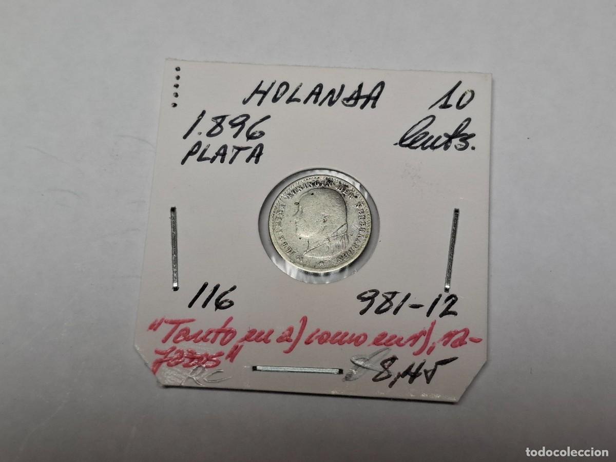 Monedas antiguas de Europa: 10 CENTIMOS de PLATA de 1896 KM 116 HOLANDA en RC