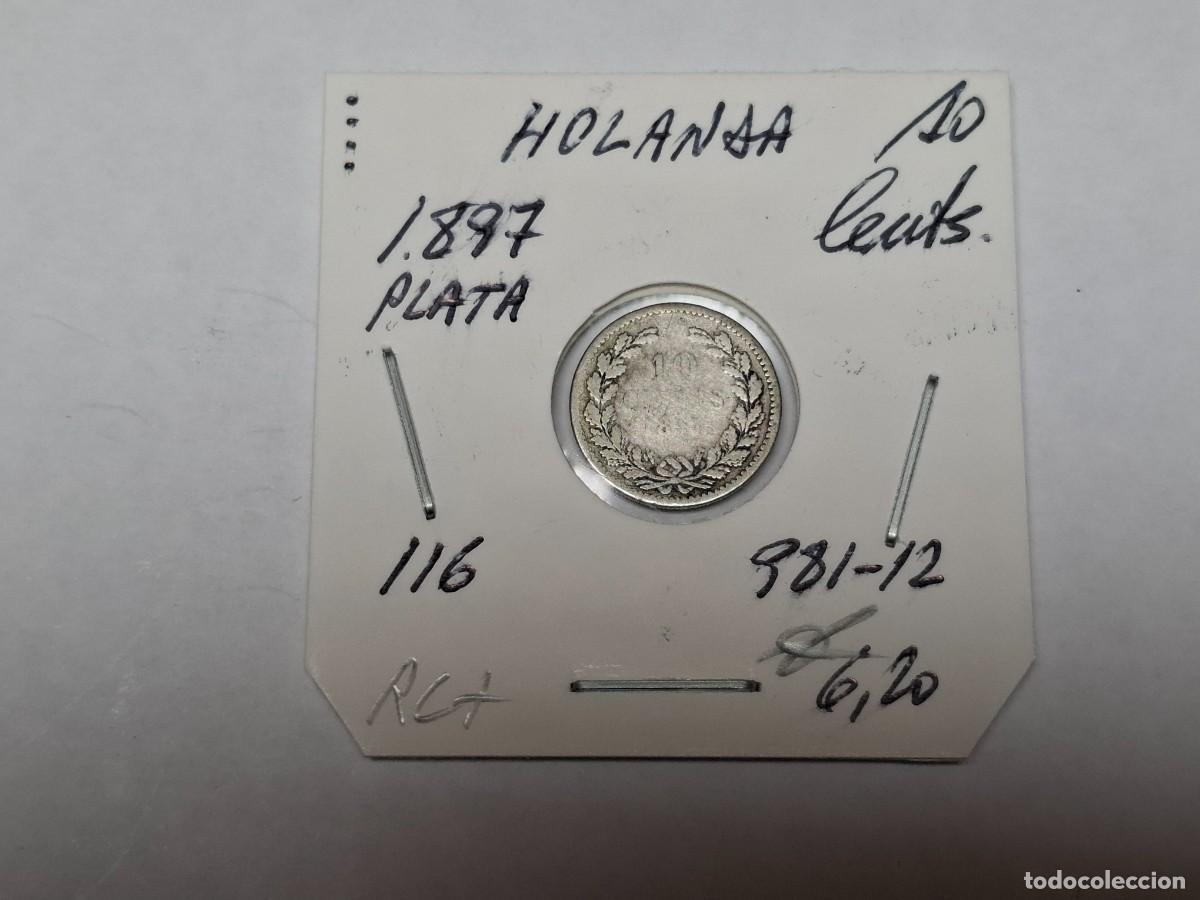 Monedas antiguas de Europa: 10 CENTIMOS de PLATA de 1897 KM 116 HOLANDA en RC+