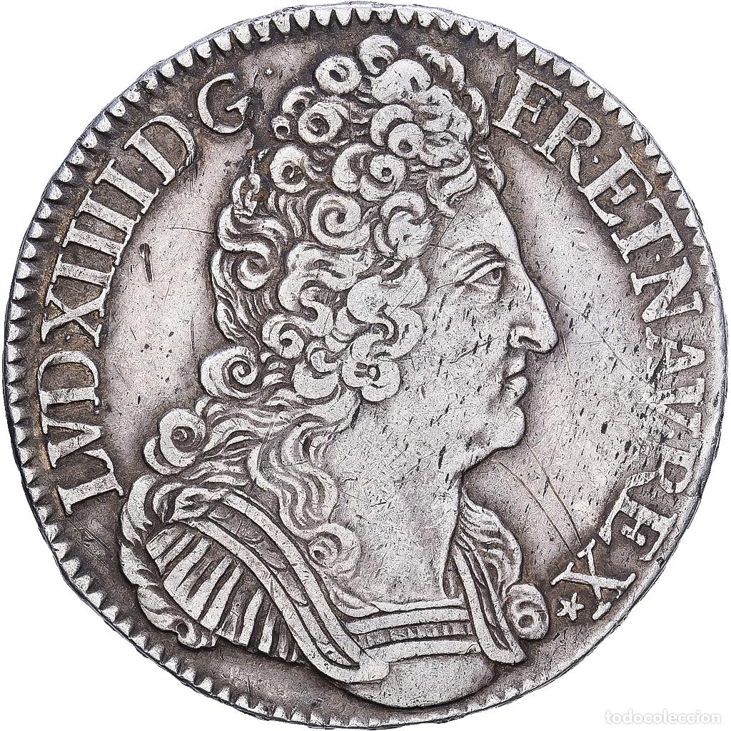 Monedas antiguas de Europa: [#1121680] Francia, Louis XIV, Ecu aux 3 couronnes, 1709, Paris, Plata, MBC, Gadoury:229