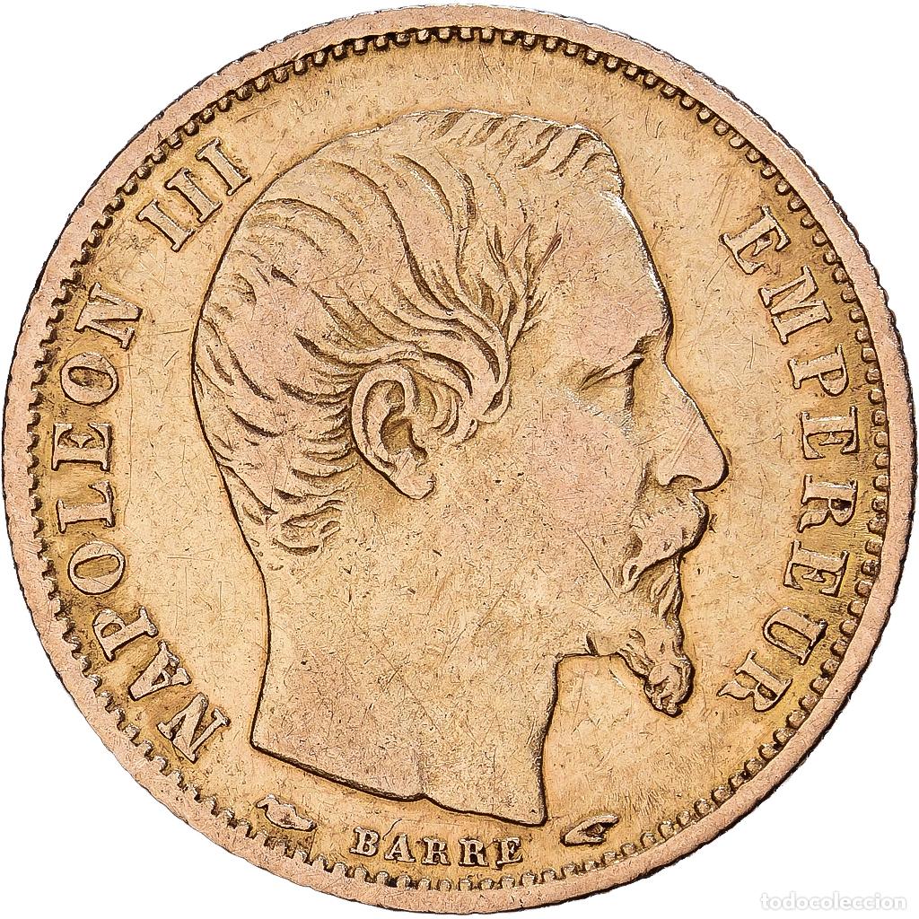 Monedas antiguas de Europa: [#1203138] Francia, Napoleon III, 5 Francs, Napol&eacute;on III, 1854, Paris, Oro, MBC, KM:783