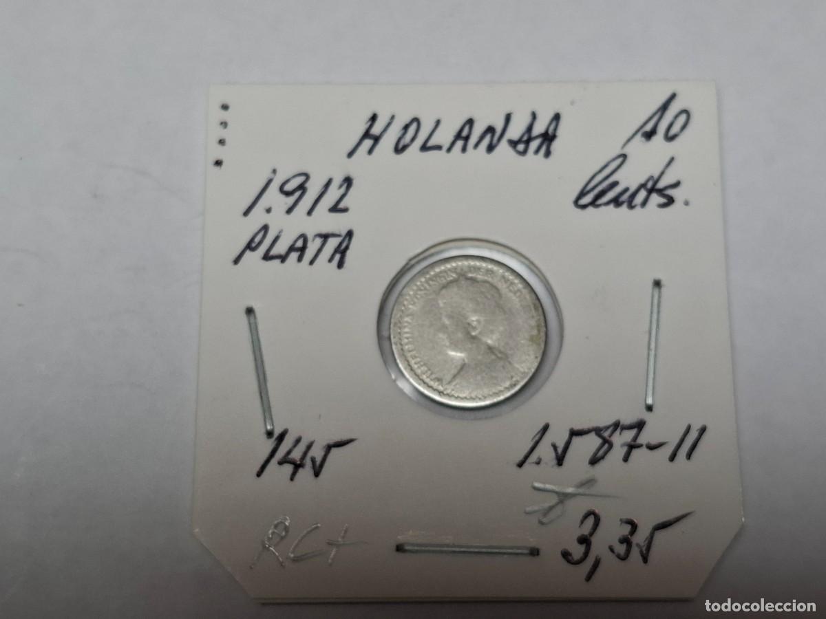 Monedas antiguas de Europa: 10 CENTIMOS de PLATA de 1912 KM 145 HOLANDA en RC+