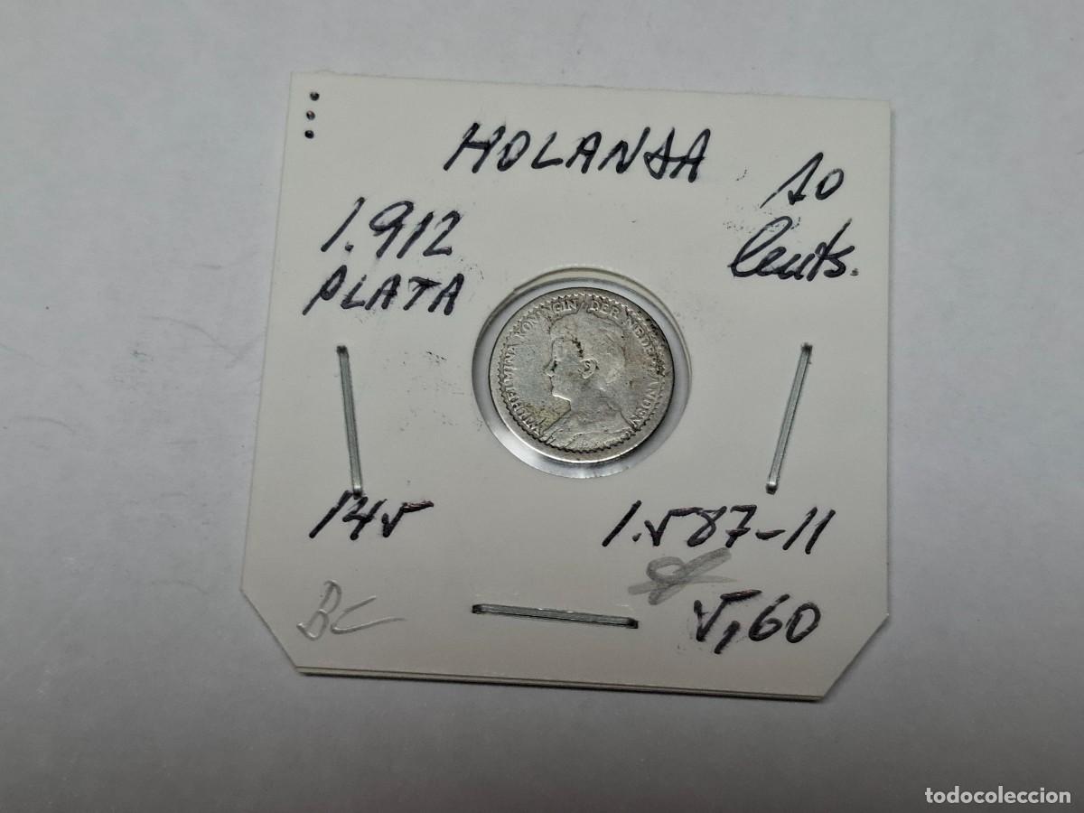 Monedas antiguas de Europa: 10 CENTIMOS de PLATA de 1912 KM 145 HOLANDA en BC
