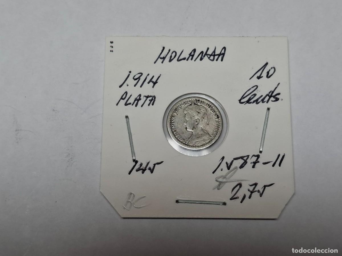 Monedas antiguas de Europa: 10 CENTIMOS de PLATA de 1914 KM 145 HOLANDA en BC
