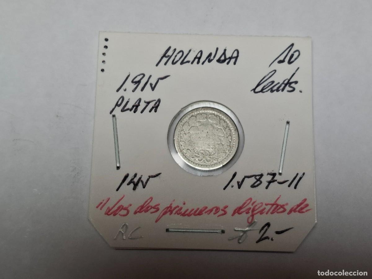 Monedas antiguas de Europa: 10 CENTIMOS de PLATA de 1915 KM 145 HOLANDA en RC